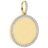 10K Yellow Gold Memory Frame Diamond Medallion Photo Engrave Pendant 1.15 CT.