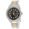 Rolex DateJust 16013 Diamond Watch 18K Two Tone / Steel 36mm Black Dial 8 CT.