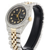 Rolex DateJust 16013 Diamond Watch 18K Two Tone / Steel 36mm Black Dial 8 CT.