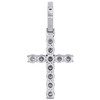 10K White Gold Diamond Solitaire Prong Set 1 Row Cross Pendant 1.65" | 2.10 CT.