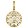 10K Yellow Gold Diamond Ankh Cross Frame Medallion Pendant 1.60" Charm 1.37 CT.