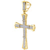 Diamond Cross 10K Yellow Gold Round Cut Pave 0.60 Ct Mens Charm