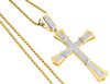 Diamond Cross 10K Yellow Gold Round Cut Pave 0.60 Ct Mens Charm