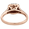 14-karätiger Roségold-Solitär-Verlobungsring mit rundem Diamant für Damen, brauner Halo, 1,50 ct.