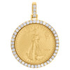 22K American Eagle Gold Coin 1/4 oz. & 10K Diamond Mounting Pendant 1.06 CT.