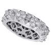 14K White Gold Real Diamond Cluster Wedding Band 7mm Mens Eternity Ring 1.57 CT.