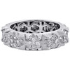14K White Gold Real Diamond Cluster Wedding Band 7mm Mens Eternity Ring 1.57 CT.