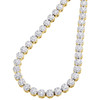 10K Yellow Gold Round Diamond 5mm Cluster Prong Set Chain 24" Necklace 11.23 CT.