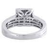 14K White Gold Emerald Cut Diamond Wedding Engagement Ring Ladies Halo 1 CT.
