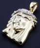 Genuine Diamond Mini Jesus Pendant Cross .925 Sterling Silver Charm 0.15 Ct.