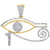 10K Yellow Gold Real Diamond Eye Of Ra Pendant Evil Eye 1.20" Pave Charm 1/2 CT.