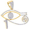 10K Yellow Gold Real Diamond Eye Of Ra Pendant Evil Eye 1.20" Pave Charm 1/2 CT.