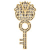 10K Yellow Gold Genuine Diamond Lion Head & Key Pendant 2.50" Pave Charm 1.63 CT