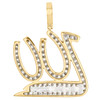 10K Yellow Gold Genuine Diamond 100 Emoji Logo Pendant 1.60" Pave Charm 2.33 CT.