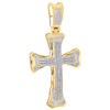 10K Yellow Gold Diamond Cross Statement Pendant 2.60" Fancy Pave Charm 3/4 CT.