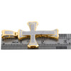 10K Yellow Gold Diamond Cross Statement Pendant 2.60" Fancy Pave Charm 3/4 CT.