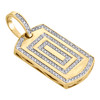 10K Yellow Gold Diamond Dog Tag Statement Pendant 1.35" Mens Pave Charm 3/8 CT.