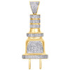 10K Yellow Gold Diamond Plug Pendant Socket Fuse 1.80" Pave Unisex Charm 1/2 CT.