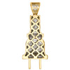 10K Yellow Gold Diamond Plug Pendant Socket Fuse 1.80" Pave Unisex Charm 1/2 CT.