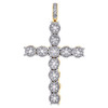 10K Yellow Gold Genuine Diamond Cross Pendant Miracle Set 1.80" Charm 5/8 CT.