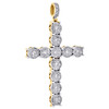 10K Yellow Gold Genuine Diamond Cross Pendant Miracle Set 1.80" Charm 5/8 CT.