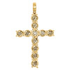 10K Yellow Gold Genuine Diamond Cross Pendant Miracle Set 1.80" Charm 5/8 CT.