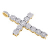 10K Yellow Gold Genuine Diamond Cross Pendant Miracle Set 1.80" Charm 5/8 CT.