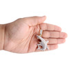 10K Yellow Gold Real Diamond Great White Shark Jaws Pendant 1.95" Charm 1.50 CT.