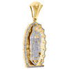 10K Yellow Gold Genuine Diamond Mother Mary of Jesus Pendant 2.60" 3D Charm 1 CT