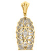 10K Yellow Gold Genuine Diamond Mother Mary of Jesus Pendant 2.60" 3D Charm 1 CT