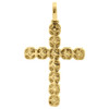 Diamond Cross Pendant Mens Round Cut Yellow Gold Charm w/ Franco Chain 2.65 Ct.