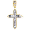 Diamond Cross Pendant Yellow Gold Mens Pave Charm 0.42 Ct. & Round Box Chain Set