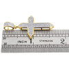 Diamond Cross Pendant Yellow Gold Mens Pave Charm 0.42 Ct. & Round Box Chain Set