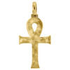 Diamond Ankh Cross Pendant Yellow Gold Egyptian Charm w/ Franco Chain 1.55 Ct.