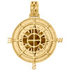 10K Yellow Gold Diamond Compass Pendant Medallion Charm 1.65" Charm 0.50 Ct.