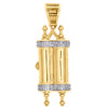 10K Yellow Gold Diamond Torah Scroll Pendant Openable 1.60" Charm 0.38 Ct. 10K Yellow Gold Diamond Torah Scroll Pendant Openable 1.60" Charm 0.38 Ct.