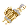 10K Yellow Gold Diamond Torah Scroll Pendant Openable 1.60" Charm 0.38 Ct. 10K Yellow Gold Diamond Torah Scroll Pendant Openable 1.60" Charm 0.38 Ct.