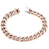 10K Rose Gold Diamond Cut Hollow Italian Miami Cuban Bracelet 10mm Box Clasp 8"