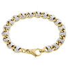 bracciale a maglie Gucci in oro giallo 10k con taglio a diamante cavo italiano 3D puff 9,50 mm 8"