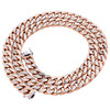 10K Rose Gold Diamond Cut Miami Cuban Link Chain 10.50mm Box Clasp 18-24 Inch