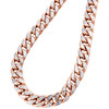 10K Rose Gold Diamond Cut Miami Cuban Link Chain 10.50mm Box Clasp 18-24 Inch