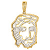 10K Yellow Gold Real Diamond Cut Out Jesus Face Pendant Pave Set Charm 1 CT.