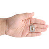 10K Yellow Gold Diamond Praying Hand in Frame Pendant Rectangle Charm 0.50 CT.