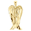 Diamond Angel Wings Pendant Mens 10K Yellow Gold Round Pave Charm 0.30 ct.