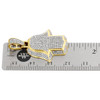 10K Yellow Gold Genuine Diamond Ancient Hamsa Hand Pendant 1.35" Charm 0.85 CT.