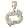 10K Yellow Gold Real Diamond Repeat Emoji Sign Pendant 1.15" Mini Charm 0.46 CT.