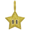 10K Yellow Gold Real Yellow Diamond Mario Super Star Pendant 1.45" Charm 0.93 CT