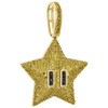 10K Yellow Gold Real Yellow Diamond Mario Super Star Pendant 1.45" Charm 0.93 CT