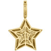 10K Yellow Gold Real Yellow Diamond Mario Super Star Pendant 1.45" Charm 0.93 CT