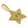 10K Yellow Gold Real Yellow Diamond Mario Super Star Pendant 1.45" Charm 0.93 CT